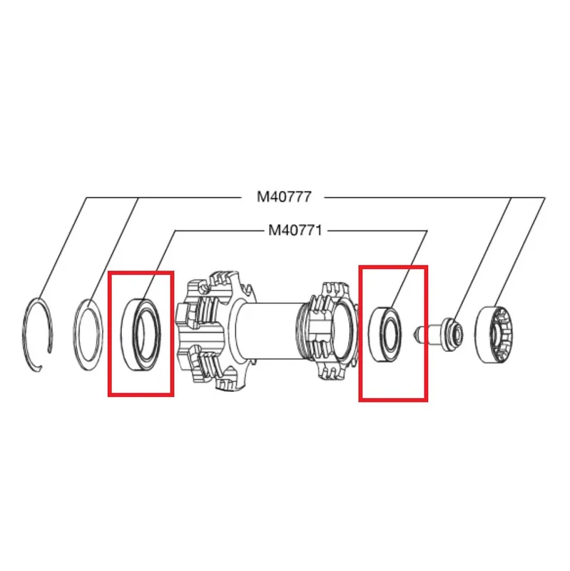 Kit 2 Cojinetes Bujes Delanteros MAVIC para Cannondale Lefty 50 & 60 25x37x7mm (6805) + 15x28x7mm (61902)