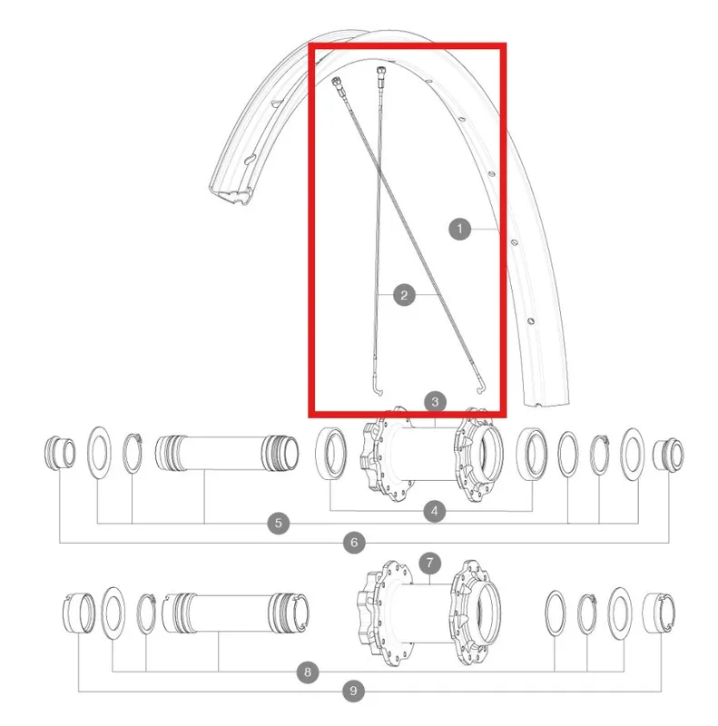Kit de 14 radios MAVIC J BENT 298mm Delanteros/Traseros para DEEMAX DH 29'' 298mm Espiga de acero