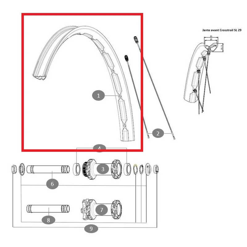 Kit Rueda Delantera MAVIC E-CROSSTRAIL SL 29