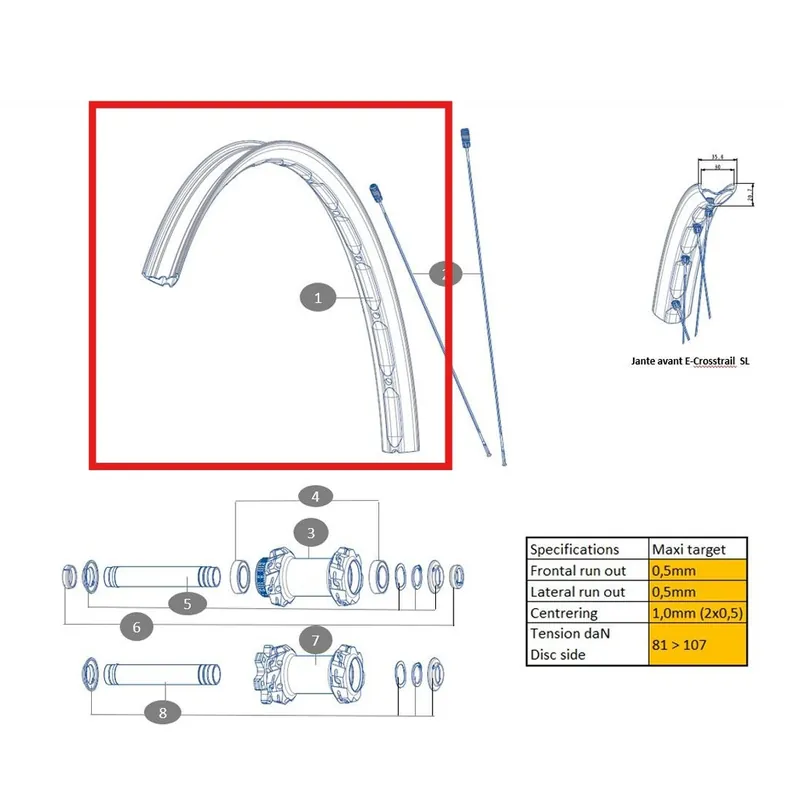 Kit Rueda Delantera MAVIC E-CROSSTRAIL SL 27.5