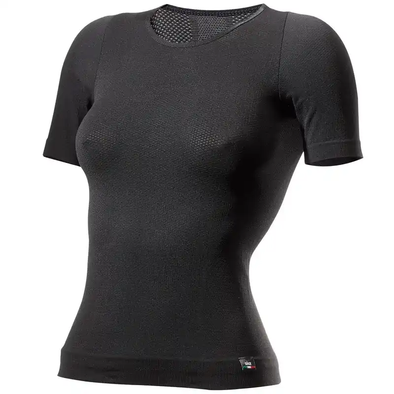 SIXS FTS1 Ropa interior femenina de manga corta Negro