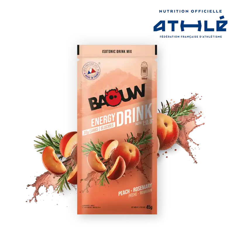 BAOUW ISOTONIC Bebida Energética (45g) Melocotón/Rosmillo