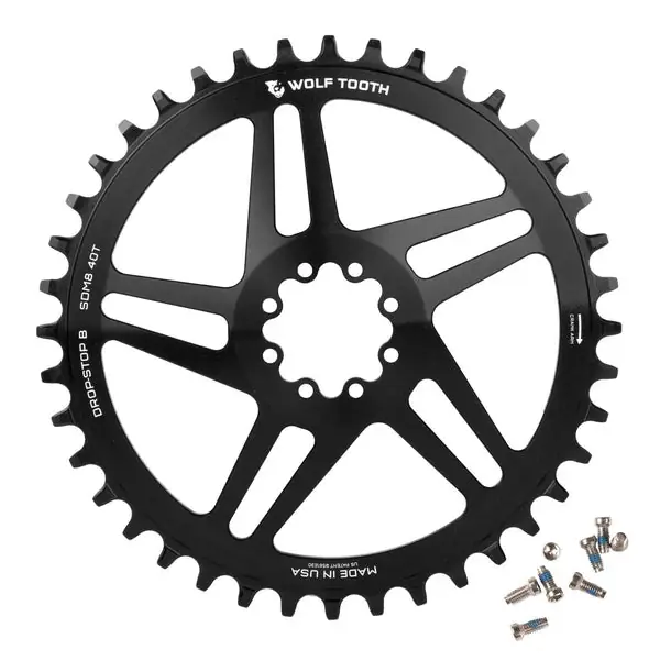 WOLF TOOTH DROP-STOP ST GRAVEL DM 8 Tornillo Sram Negro Mono Plato