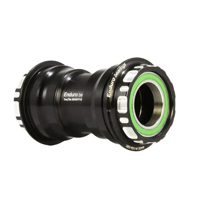 RODAMIENTOS ENDURO Caja de pedalier TorqTite PF30 Eje de 24mm Rodamientos de acero inoxidable Negro