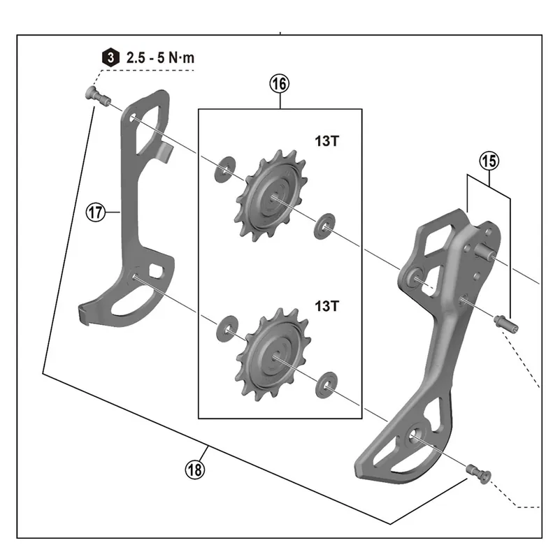 SHIMANO XTR RD-M9250 GS 12V Jaulas cambio trasero
