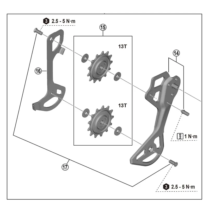 SHIMANO XTR RD-M8250 GS 12V Jaulas cambio trasero