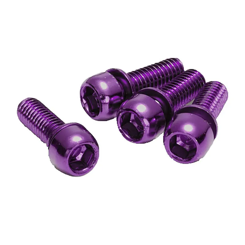 Juego de 4 tornillos de fijación de estribos REVERSE COMPONENTS M6 x 18 mm Morado