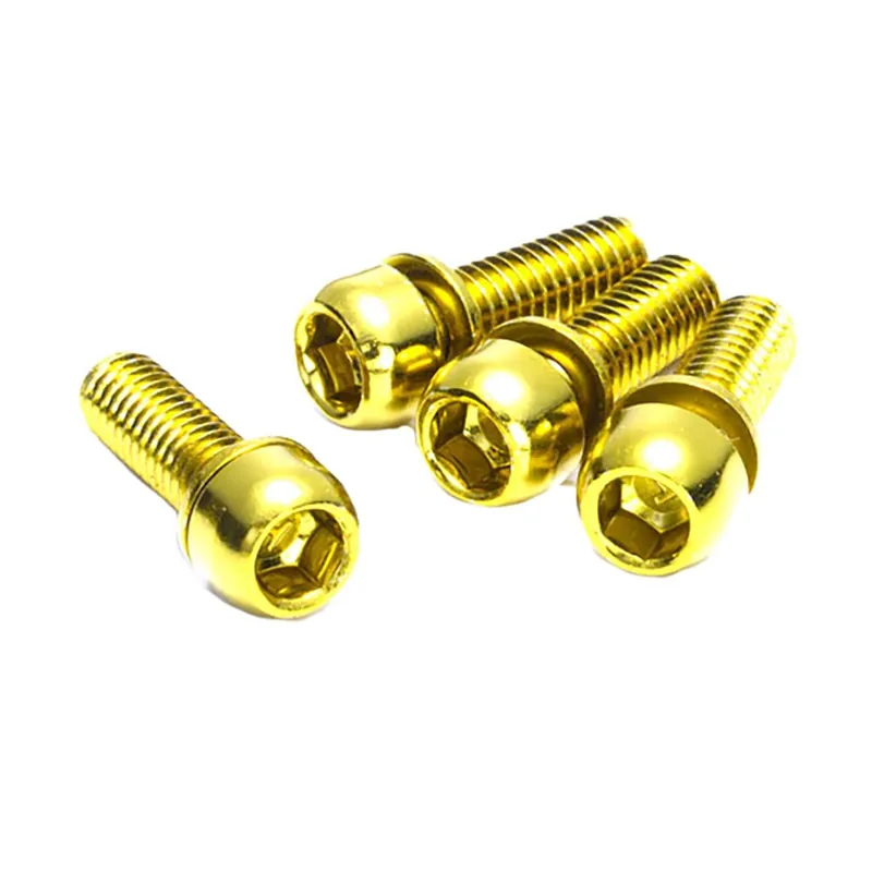 Juego de 4 tornillos de fijación de estribos REVERSE COMPONENTS M6 x 18 mm Oro