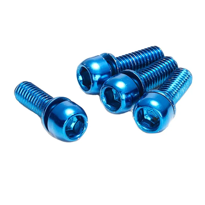 Juego de 4 tornillos de fijación de estribos REVERSE COMPONENTS M6 x 18 mm Azul
