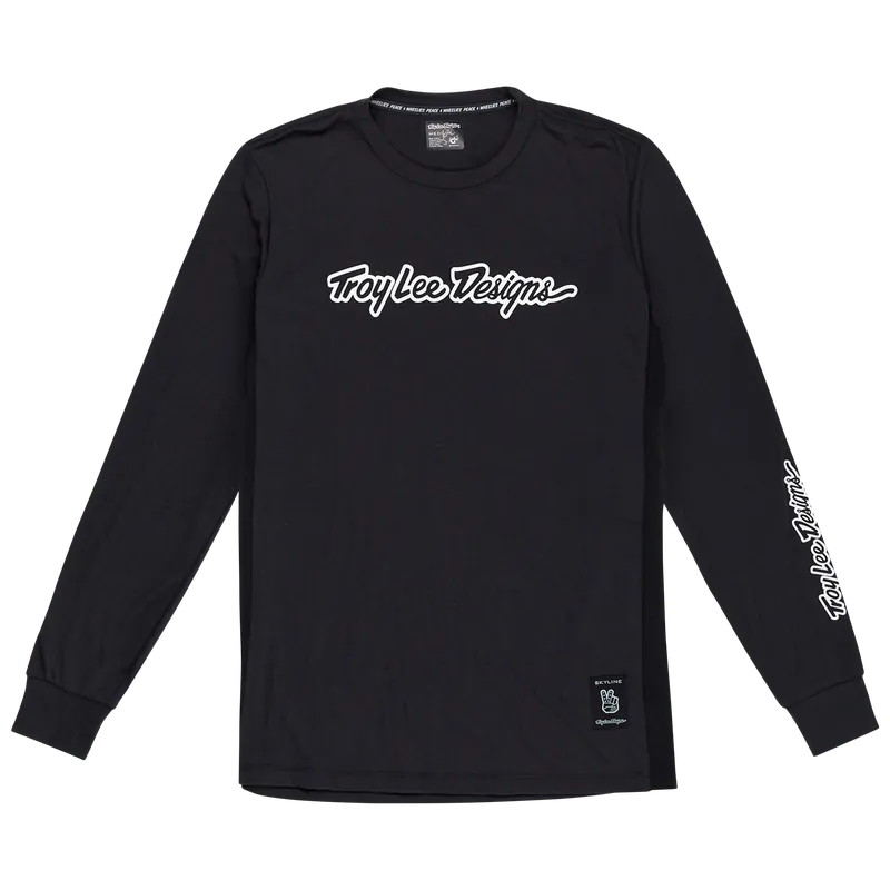 TROY LEE DESIGNS SKYLINE RIDE TEE SIGNATURE Maillot Manga Larga Negro
