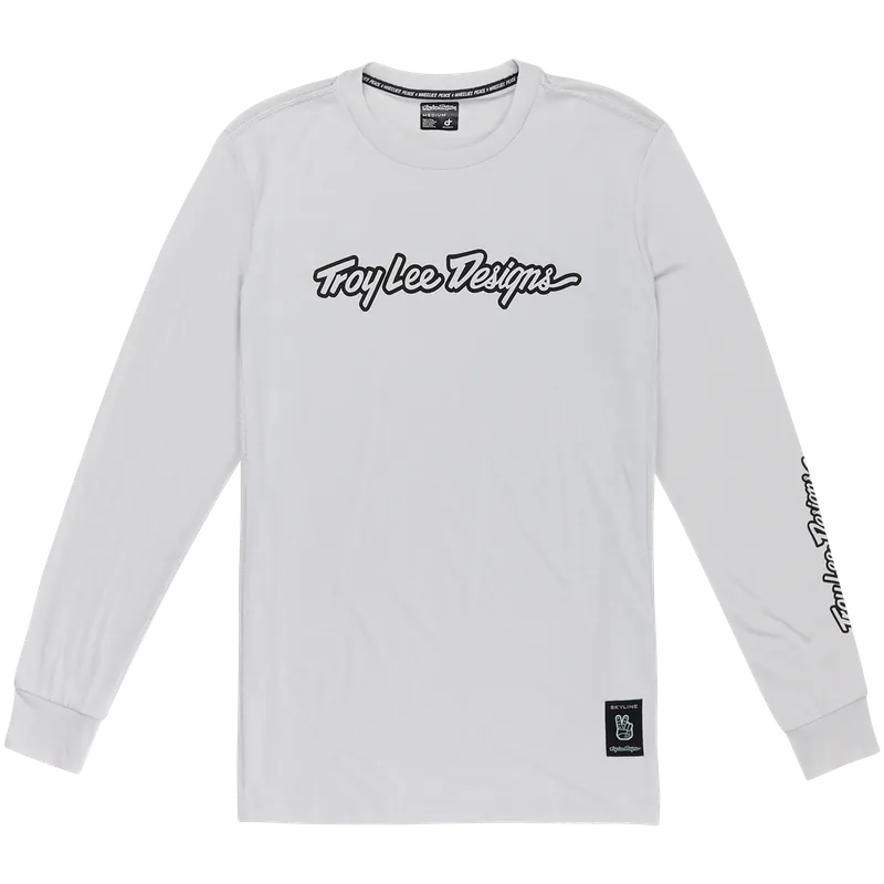 TROY LEE DESIGNS SKYLINE RIDE TEE SIGNATURE Maillot Manga Larga Gris