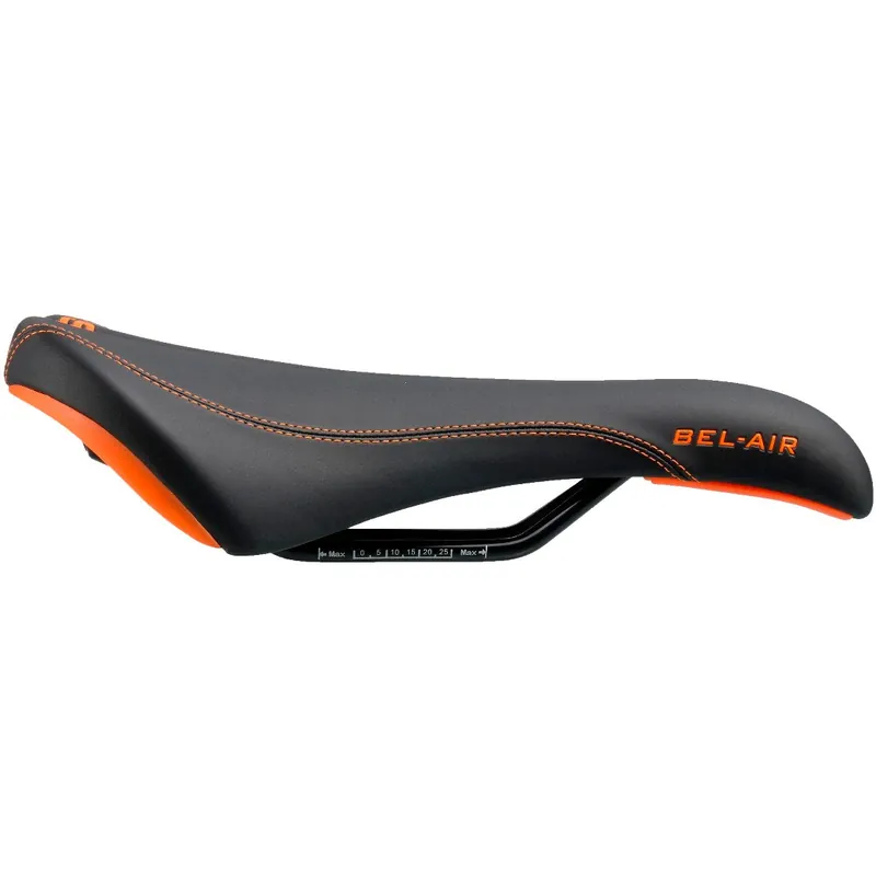 Sillín SDG BEL-AIR RL Steel Rails Negro/Naranja