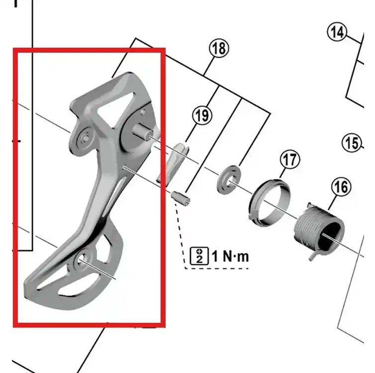 SHIMANO GS RD-M8100RX822 Jaula de cambio externo