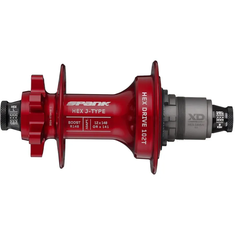 SPANK HEX DRIVE J-Type 102T 12x148 mm Buje trasero Boost E-Plus Rojo