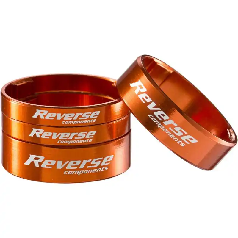 REVERSE COMPONENTS Juego de espaciadores de aluminio ultraligero 1"1/8 naranja para juego de dirección