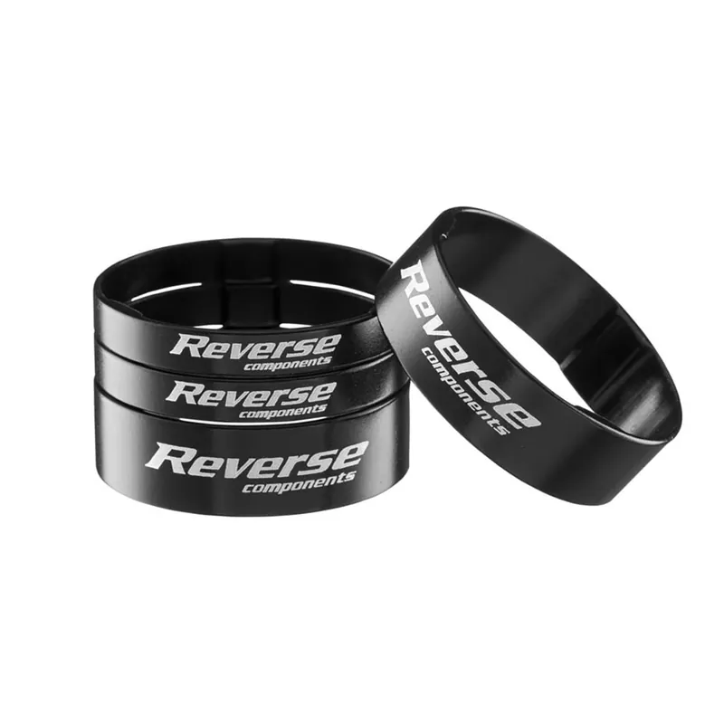 REVERSE COMPONENTS Juego de espaciadores de aluminio ultraligero para juego de dirección de 1"1/8 negro