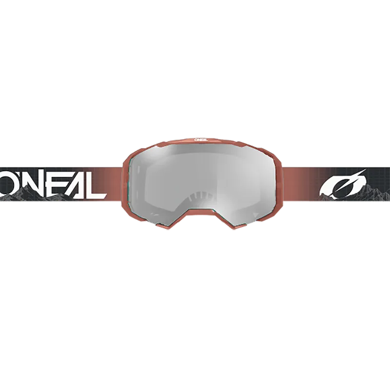 Máscara O'NEAL B-22 COVERT Negro/Rojo Escudo transparente