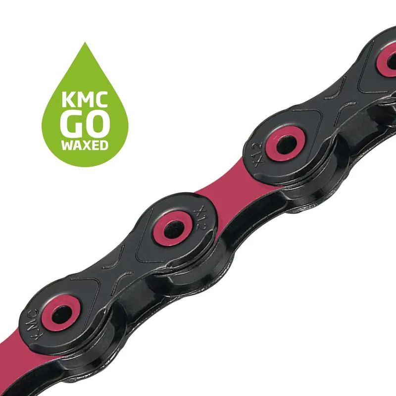 Cadena 12V KMC DLC12 Waxed Negra/Rosa