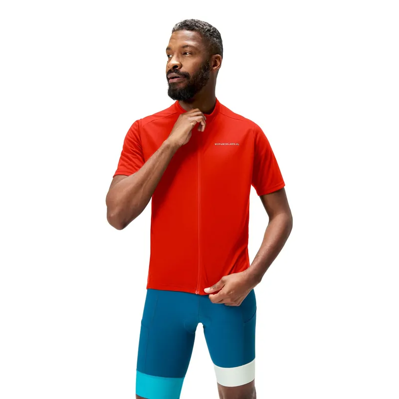 Maillot manga corta ENDURA LOOP ZIPPED Rojo