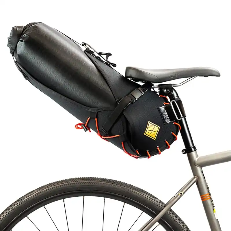 RESTRAP SADDLE BAG 14 L Naranja + DRY BAG 14 L Negro