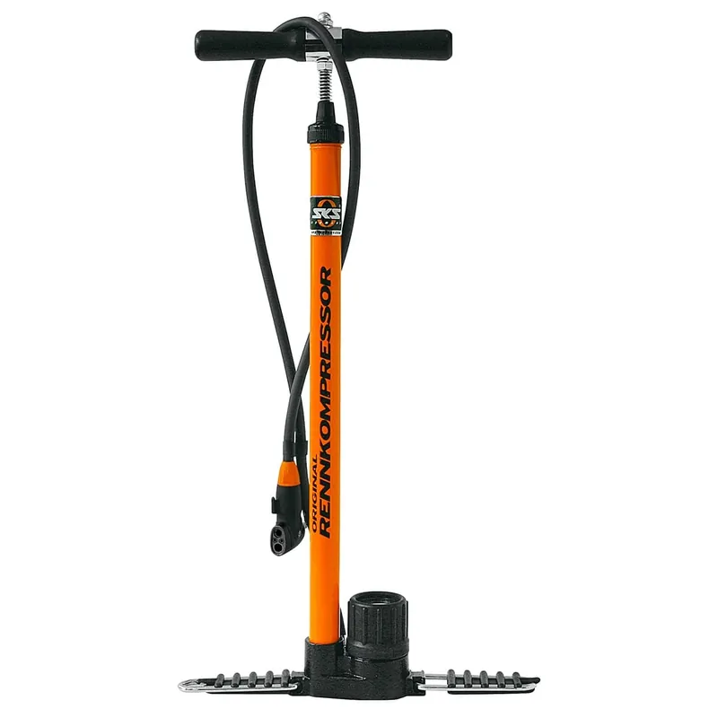 Bomba de pie SKS GERMANY RENNKOMPRESSOR MULTIVALVE Naranja