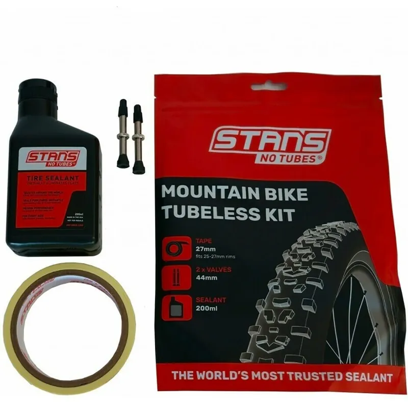 STAN'S ALL MOUNTAIN Tubeless Kit Válvulas 21 mm 44mm + Líquido Preventivo (200 ml)