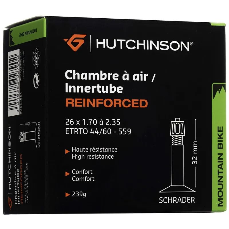 Cámara de aire HUTCHINSON REINFORCED 26x 1.70 - 2.35 Schrader 32mm