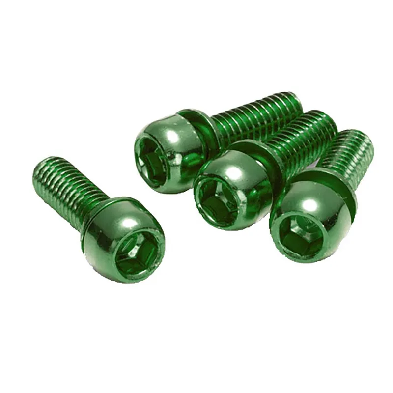 Juego de 4 tornillos de fijación de estribos REVERSE COMPONENTS M6 x 18 mm Verde