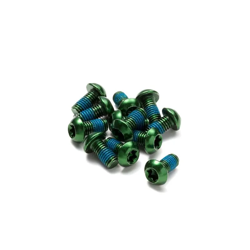 Kit de 12 tornillos de disco anodizados verdes REVERSE COMPONENTS