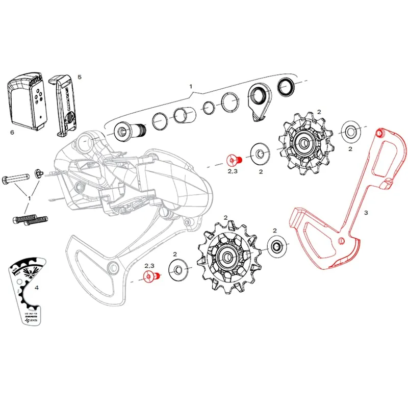 SRAM XX1 EAGLE AXS Lunar 12 Velocidad Cambio Trasero Jaula Interna