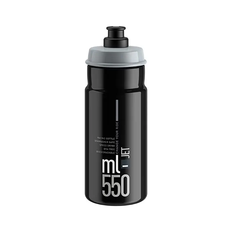 Bidón Jet Elite Negro Logo Gris 550ml