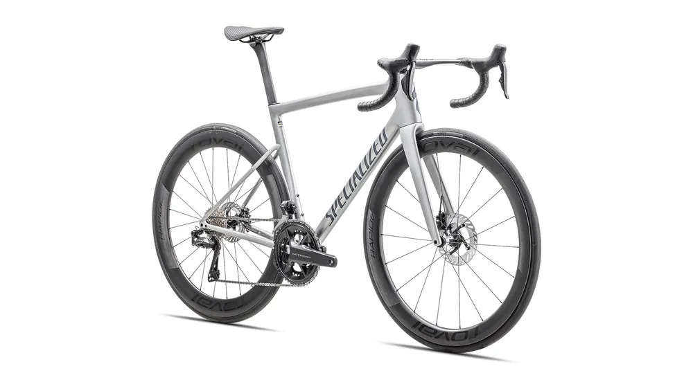Tarmac SL8 Pro Ultegra Di2 Specialized 2025 Gloss Liquid Silver/Satin Blue Pearl Over Black Liquid Metal