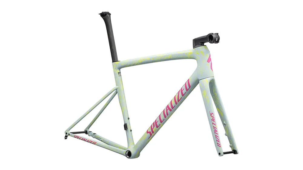 Tarmac SL8 Cuadro Carretera Specialized 2025 Satin Ion Metallic/Sea Foam Strata/Rebel Pink