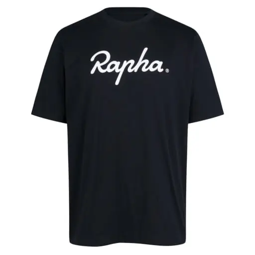 Camiseta Algodón Logo Grande Rapha Hombre Negro/Negro