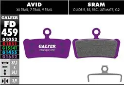 Pastillas Freno Galfer Ebike Sram/Avid XO Trail FD459G1652