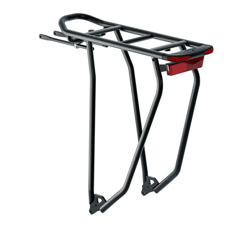 Portabultos Trasero Racktime Gleamit 2.0 Tour AC Snapit 2.0 26-28" Luz Integrada Aluminio Negro