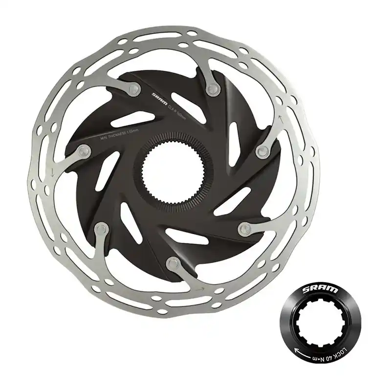Disco Freno Sram Centerline X Road 2 Piezas Centerlock 160mm Negro/Plata