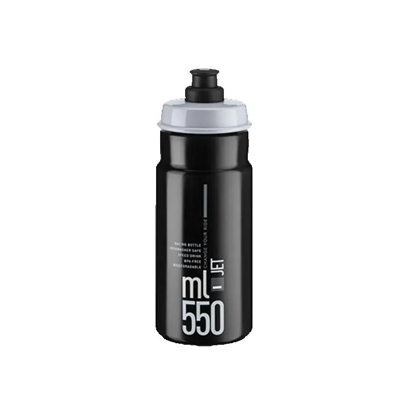 Bidon Elite Jet Plus Negro Logo Gris 550ml