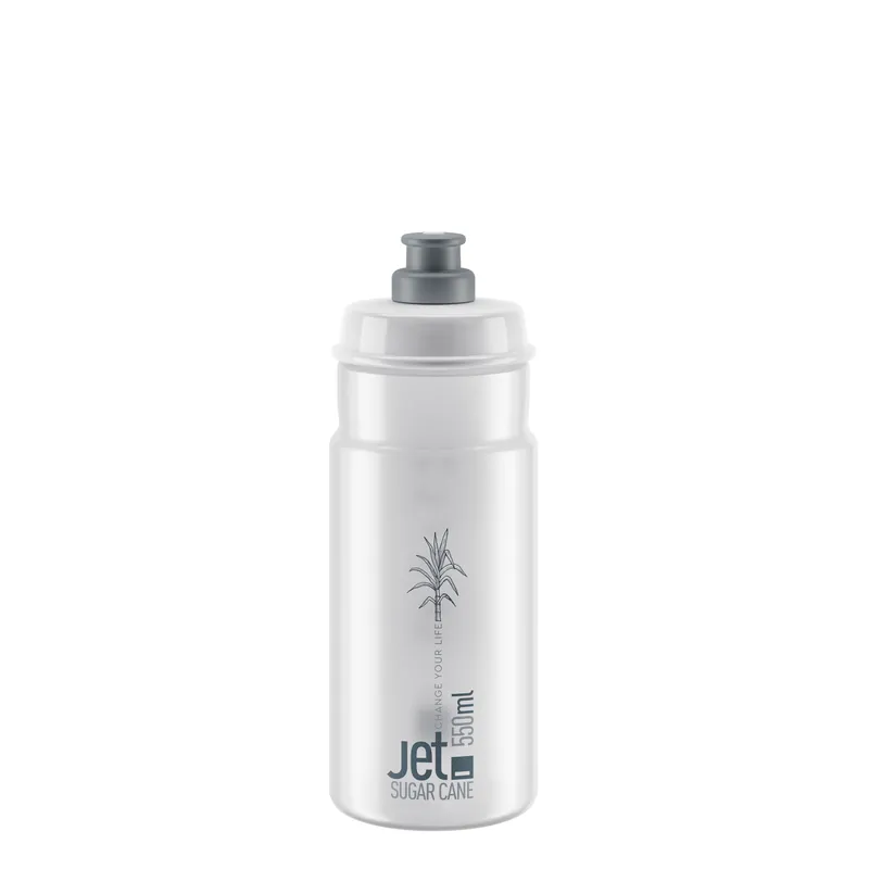 Bidon Elite Jet Sugar Cane Transparente/Logo Gris 550ml