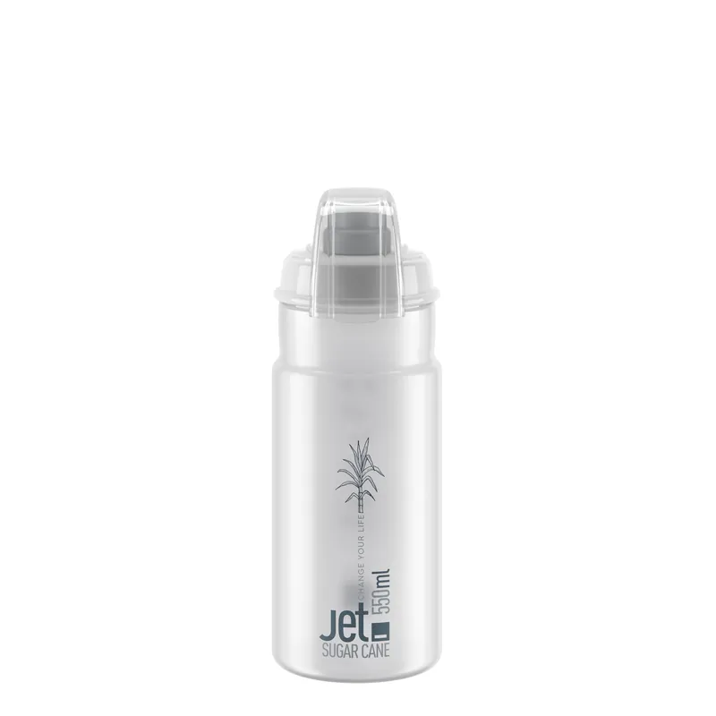 Bidon Elite Jet Sugar Cane Plus Transparente/Logo Gris 550ml