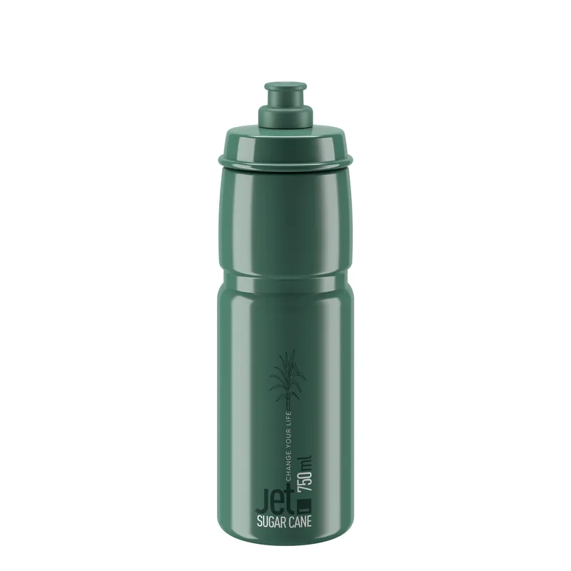 Bidon Elite Jet Sugar Cane Verde/Logo Blanco 750ml