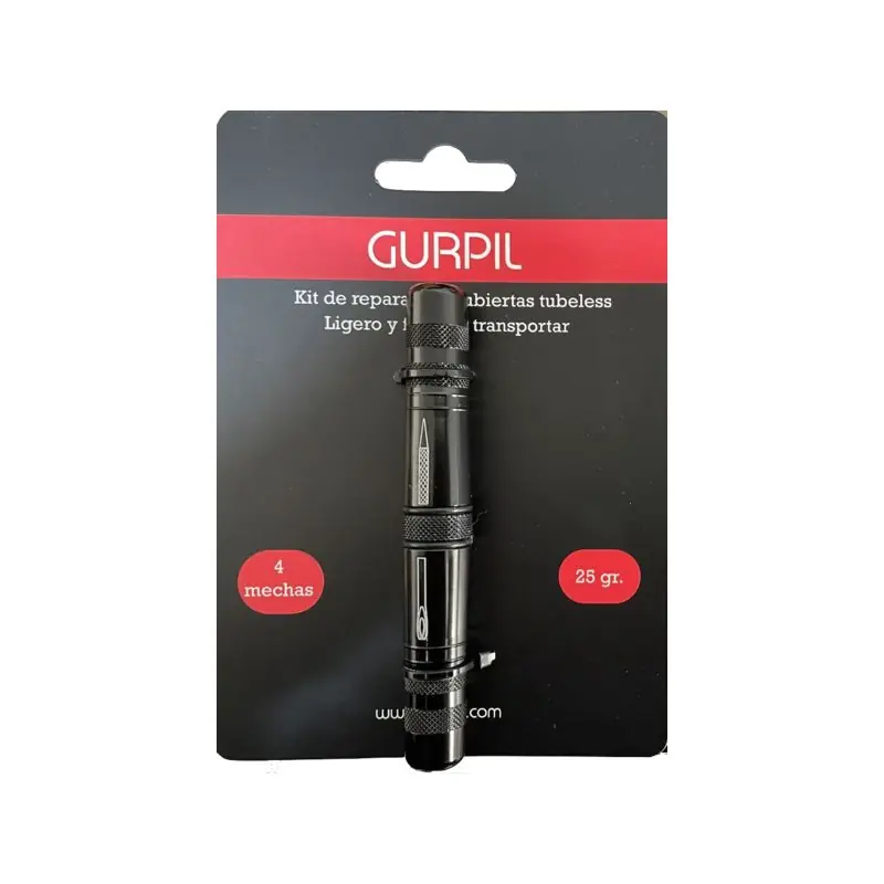 Kit 4 Mechas Gurpil Reparacion Tubeless Recipiente Aluminio Negro