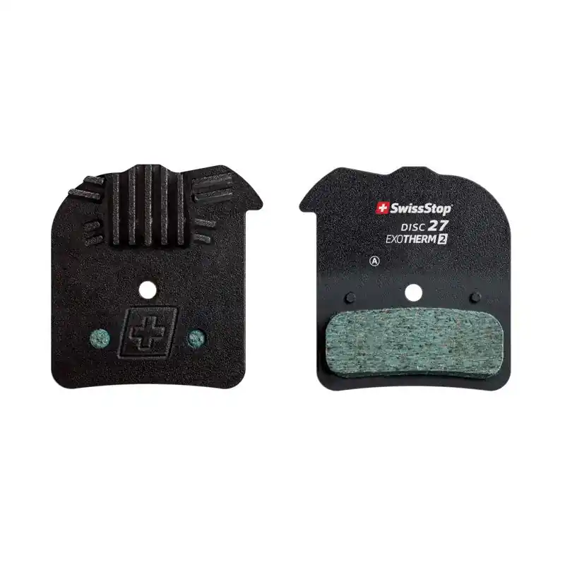 Juego Pastillas Freno Swisstop Disc 27 Exotherm2 Acero Aleta Refrigeración Shimano/FSA Negro