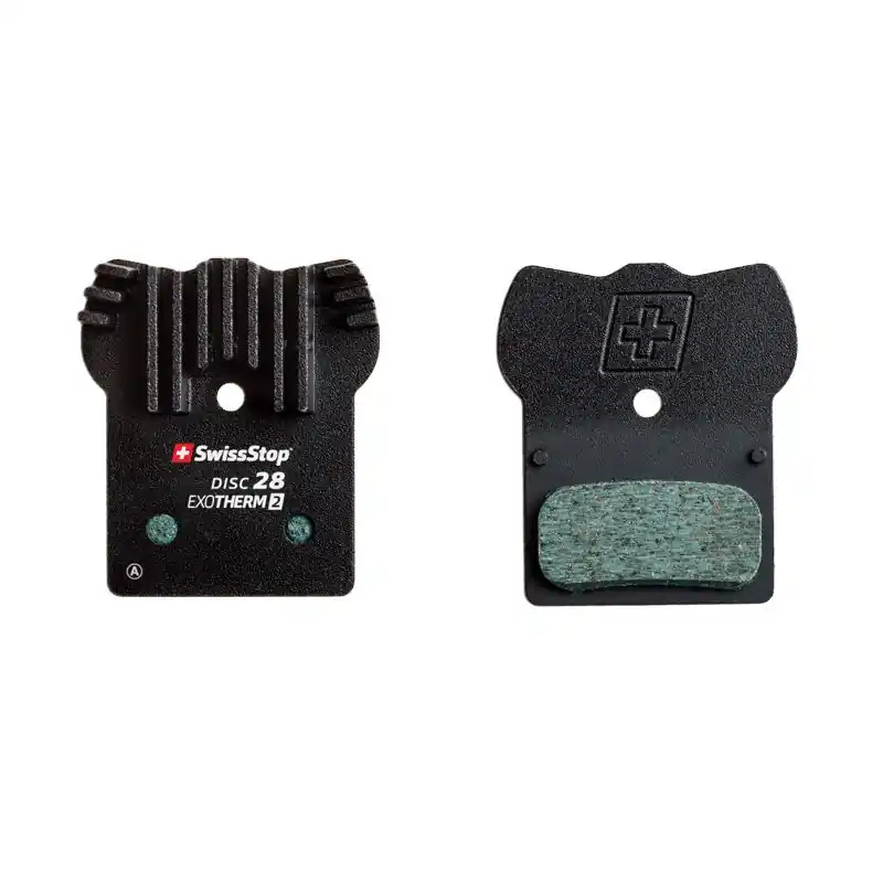 Juego Pastillas Freno Swisstop Disc 28 Exotherm2 Acero Aleta Refrigeración Shimano Negro