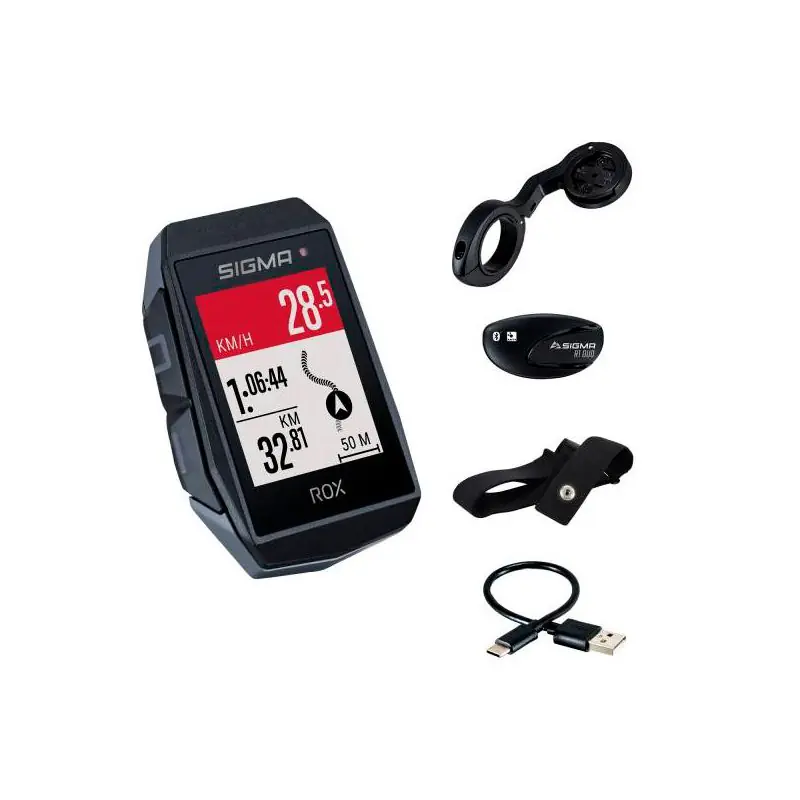Kit Ciclocomputador Gps Sigma Rox 11.1 Evo HR 150+ Funciones Negro