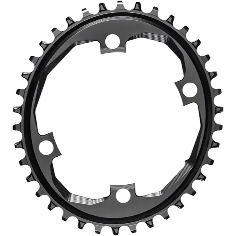 Plato Absolute Black Ovalado 110 Bcd 4 Brazos Asimétrico Sram APEX 1x Aluminio Negro