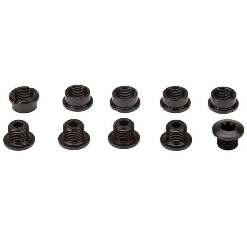 Kit Tornillos Plato 5 Brazos Absolute Black Cortos Aluminio Negro