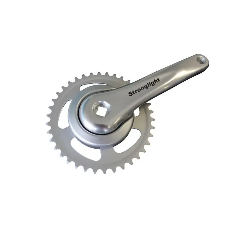 Juego Bielas/Plato Stronglight F8 Earth Monoplato 38d 170mm Plata