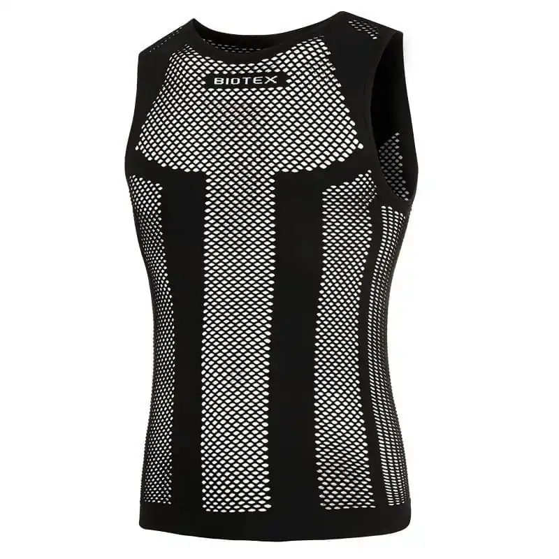 Camiseta Interior Biotex Piuma Sin Costuras Malla Negro