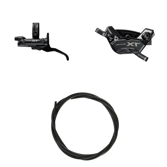 Frenos Disco Hidráulicos Shimano Deore XT BRM8220JTBLM8200 Izquierdo/Delantero Resina Aleta Sin Adaptador 1000mm Negro